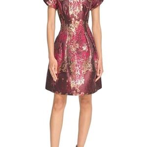 Vince Camuto Pink and Gold A-line Mini Dress